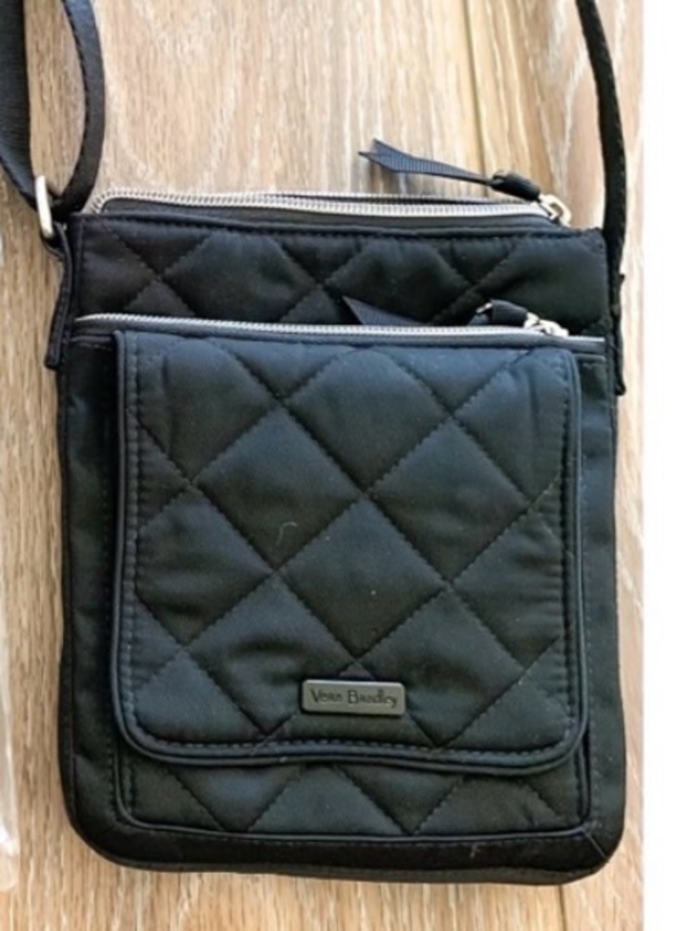 Vera Bradley Black Quilted Crossbody Pouch